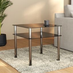 AVF Classic 60 x 60cm Glass Side Table in Black - Size: A - thumbnail 3
