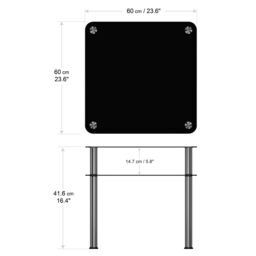 AVF Classic 60 x 60cm Glass Side Table in Black - Size: A - thumbnail 4