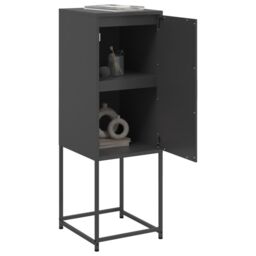 Berkfield Home Highboard Black 36x39x107 cm Steel - Size: 36 x 39 x 107 cm - thumbnail 5