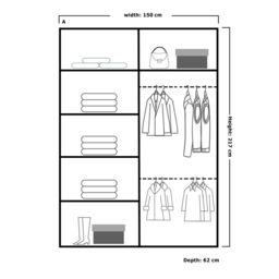 Sliding Wardrobes 4U Chenai Sliding Door Wardrobe with Mirror Glass Design W150cm x H217cm in Black - thumbnail 2