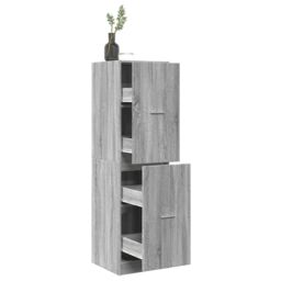 Berkfield Home Apothecary Cabinet¬†Grey Sonoma 40x41x144.5 cm Engineered Wood in Grey - thumbnail 1