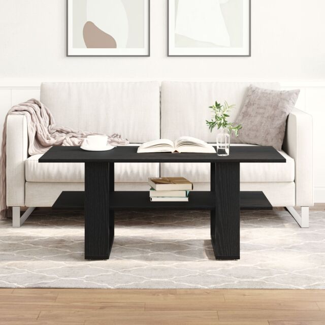 Berkfield Home Coffee Table Black Oak 102x55x42 cm Engineered Wood - Size: 102 x 55 x 42 cm - image 1