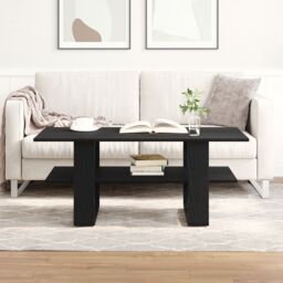 Berkfield Home Coffee Table Black Oak 102x55x42 cm Engineered Wood - Size: 102 x 55 x 42 cm - thumbnail 1
