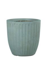 KDMD Hortus Outdoor Ribbed Grey Green Planters Set of 3 - thumbnail 2