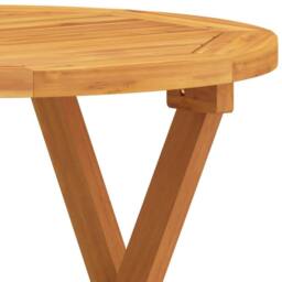 Berkfield Home Bistro Table Ã˜46x47 cm Solid Wood Acacia in Brown - Size: 46x47 cm - thumbnail 5