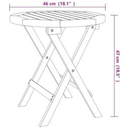 Berkfield Home Bistro Table Ã˜46x47 cm Solid Wood Acacia in Brown - Size: 46x47 cm - thumbnail 6