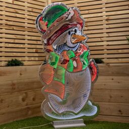 Samuel Alexander 4ft (1.2m) Tall Standing Light up Snowman Infinity Christmas Decoration with Multi-Coloured LEDs - thumbnail 2