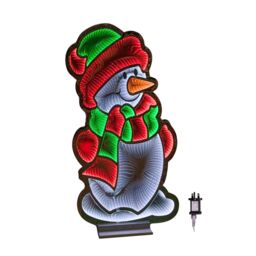 Samuel Alexander 4ft (1.2m) Tall Standing Light up Snowman Infinity Christmas Decoration with Multi-Coloured LEDs - thumbnail 6