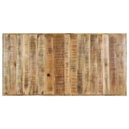 Berkfield Home Dining Table 160x80x75 cm Solid Rough Mango Wood in Brown - Size: 160 x 80 x 75 cm - thumbnail 4