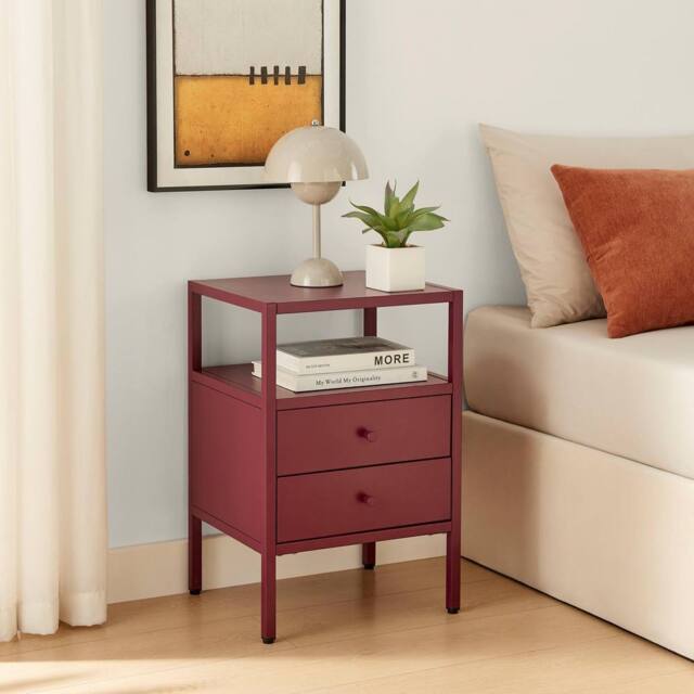 FurnitureboxUK Lykke Metal Storage Bedside Table in Purple - image 1