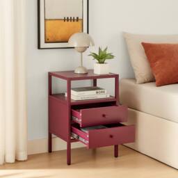FurnitureboxUK Lykke Metal Storage Bedside Table in Purple - thumbnail 3