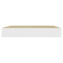 Berkfield Home Floating Wall Shelf Oak & White 23x23.5x3.8 cm MDF in Light Oak - thumbnail 5