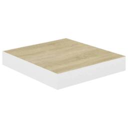 Berkfield Home Floating Wall Shelf Oak & White 23x23.5x3.8 cm MDF in Light Oak
