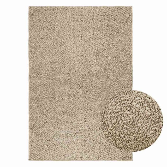 Berkfield Home Rug ZIZUR Beige 120x170 cm Jute Look Indoor & Outdoor - Size: Medium - image 1