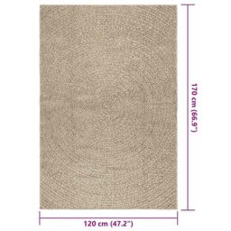 Berkfield Home Rug ZIZUR Beige 120x170 cm Jute Look Indoor & Outdoor - Size: Medium - thumbnail 9