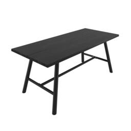 Lemon Pavilion Furniture Louie Indoor Dining Table- Wood Variant/Metal - Flat Pack in Black - Size: 2 Pack