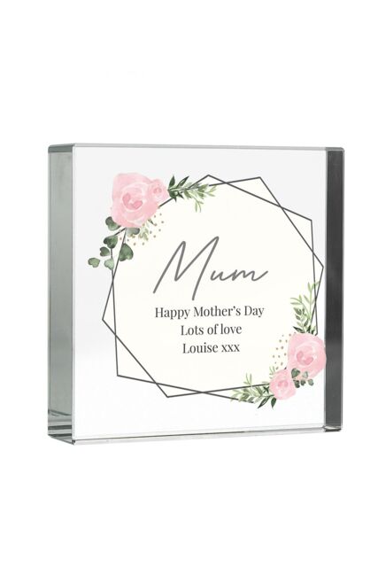 Personalised Memento Company Women's Personalised Abstract Rose Crystal Token in Clear - image 1