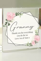 Personalised Memento Company Women's Personalised Abstract Rose Crystal Token in Clear - thumbnail 3
