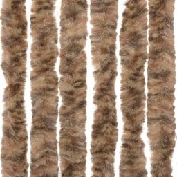 Berkfield Home Fly Curtain Beige & Dark Brown 90x220 cm Chenille - thumbnail 6