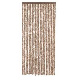 Berkfield Home Fly Curtain Beige & Dark Brown 90x220 cm Chenille - thumbnail 3