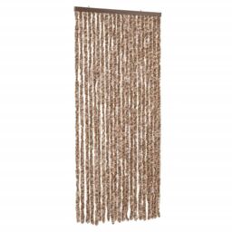 Berkfield Home Fly Curtain Beige & Dark Brown 90x220 cm Chenille - thumbnail 2