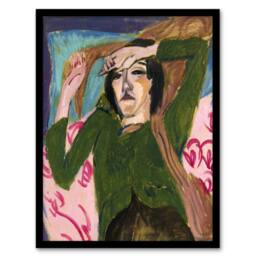 Artery8 Woman in the Green Blouse Kirchner Framed Wall Art Print - Size: A3 - thumbnail 1