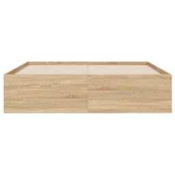 Berkfield Home Bed Frame with Drawers without Mattress Sonoma Oak 120x190 cm Small Double in Brown - thumbnail 6