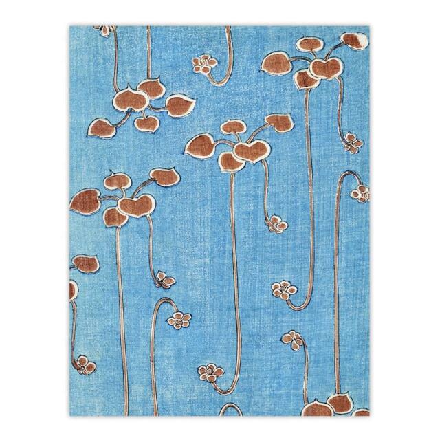 "Artery8 Vine Illustration Vintage Japan Wall Art Print Shin Bijutsukai in Blue - Size: W24"" x H32""" - image 1