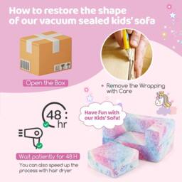 Costway Kids Couch Toddler Play Couch Modular Baby Couch w/Cushion - thumbnail 4