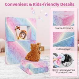 Costway Kids Couch Toddler Play Couch Modular Baby Couch w/Cushion - thumbnail 3