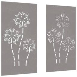 Berkfield Home Garden Wall Decorations 2pcs 105x55cm Corten Steel Flower Design in Brown - Size: 105x55 cm - thumbnail 3