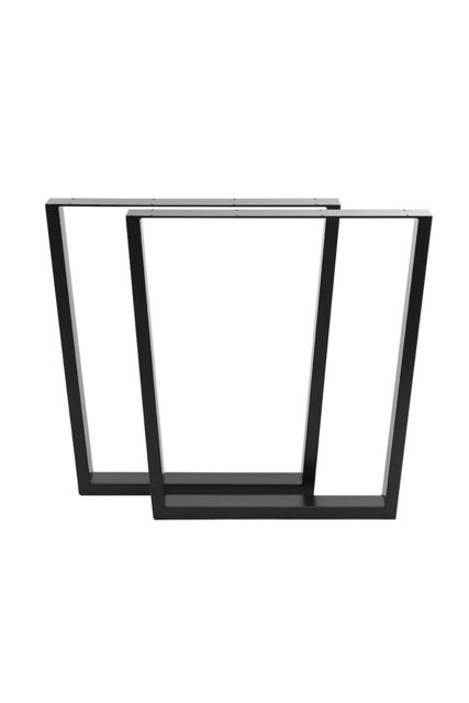 Living and Home 66x7x71cm Industrial Set of 2 Table Legs DIY Steel Furniture Legs in Black - Size: 66 x 7 x 71 cm - image 1