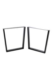 Living and Home 66x7x71cm Industrial Set of 2 Table Legs DIY Steel Furniture Legs in Black - Size: 66 x 7 x 71 cm - thumbnail 3