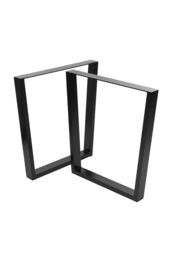 Living and Home 66x7x71cm Industrial Set of 2 Table Legs DIY Steel Furniture Legs in Black - Size: 66 x 7 x 71 cm - thumbnail 2