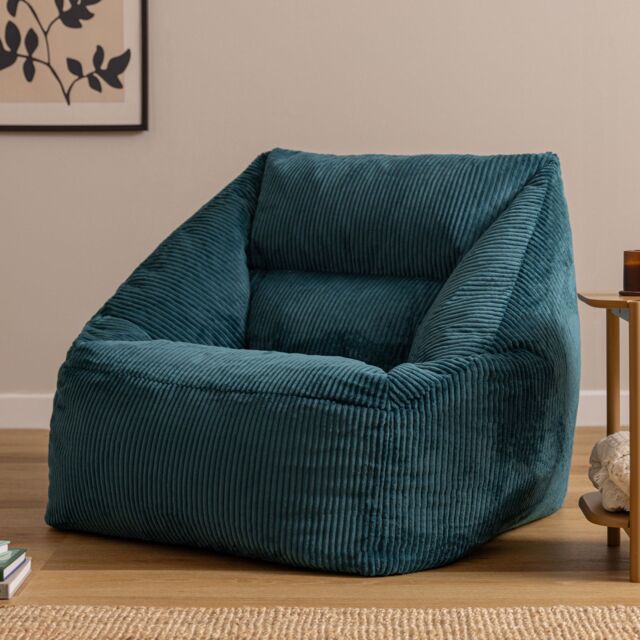 icon Natalia Jumbo Corduroy Bean Bag Armchair in Teal - image 1