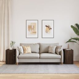 Berkfield Home Side Tables 2 pcs Brown Oak 50x30x50 cm Engineered Wood - Size: 50 x 30 x 50 cm - thumbnail 3