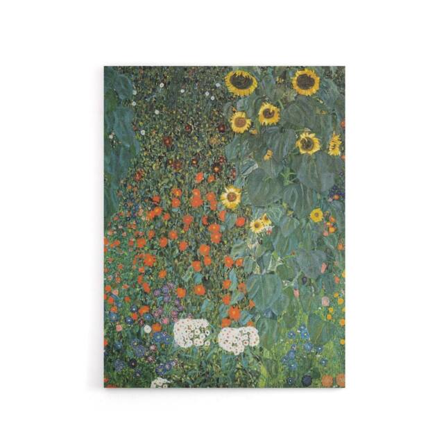 "Artery8 Farm Garden with Sunflowers Canvas Wall Art Print Gustav Klimt in Green - Size: W18"" x H24""" - image 1