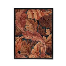 "Artery8 Acanthus Leaves Pattern Framed Canvas Wall Art Print William Morris in Brown - Size: W12"" x H16""" - thumbnail 1