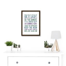 Artery8 Quote Scottish Sayings Phrases Scotland Typography Artwork Framed Wall Art Print A4 in Brown - thumbnail 2