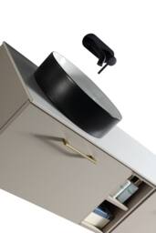 Bathroom Kingdom Piatta Soft Coffee Wall Hung Basin Vanity 1400mm in Taupe - thumbnail 3