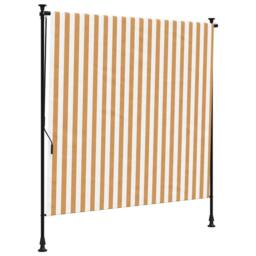 Berkfield Home Outdoor Roller Blind Orange & White 150x270 cm Fabric&Steel