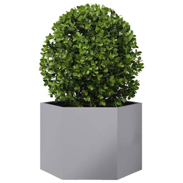 Berkfield Home Durable Garden Planter Hexagon 69x60x45 cm Galvanized Steel in Silver - Size: 69 x 60 x 45 cm - image 1