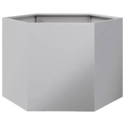 Berkfield Home Durable Garden Planter Hexagon 69x60x45 cm Galvanized Steel in Silver - Size: 69 x 60 x 45 cm - thumbnail 6