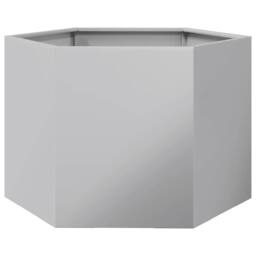 Berkfield Home Durable Garden Planter Hexagon 69x60x45 cm Galvanized Steel in Silver - Size: 69 x 60 x 45 cm - thumbnail 3