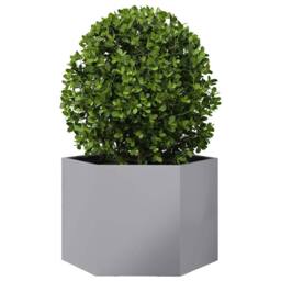 Berkfield Home Durable Garden Planter Hexagon 69x60x45 cm Galvanized Steel in Silver - Size: 69 x 60 x 45 cm