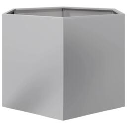 Berkfield Home Durable Garden Planter Hexagon 69x60x45 cm Galvanized Steel in Silver - Size: 69 x 60 x 45 cm - thumbnail 4