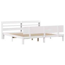 Berkfield Home Bed Frame with Headboard without Mattress White 180x200 cm Super King - thumbnail 3