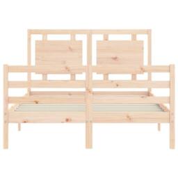 Berkfield Home Bed Frame with Headboard 120x200 cm Solid Wood in Light Oak - thumbnail 6