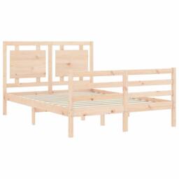 Berkfield Home Bed Frame with Headboard 120x200 cm Solid Wood in Light Oak - thumbnail 5