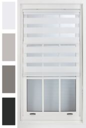 Furnished Day & Night Roller Blind Zebra Striped Window Blinds in White - Size: 55 cm width x 210 cm drop